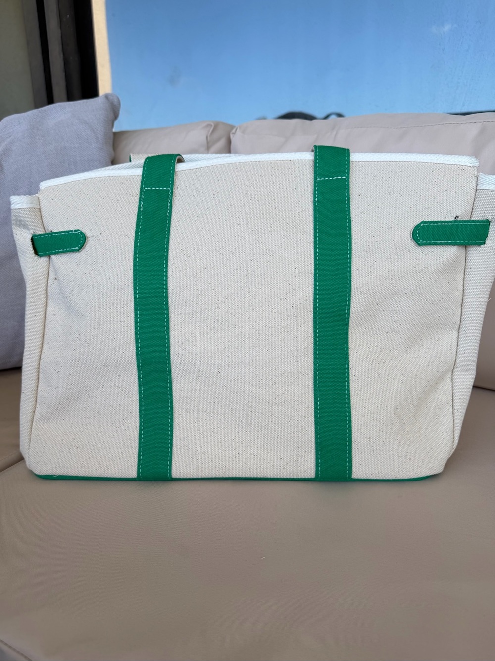Boatkin Canvas with Green Strap Tote - Picture 3 of 6